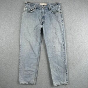 Vintage Y2K Levi 550 Relaxed Fit Mens Jeans Light Wash Denim 36x30 Distressed
